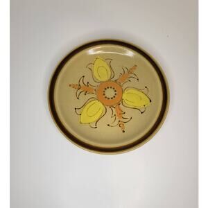 Vtg Hearthside Stoneware Ovenproof Hand Painted Fleur De Lis 8" Plate